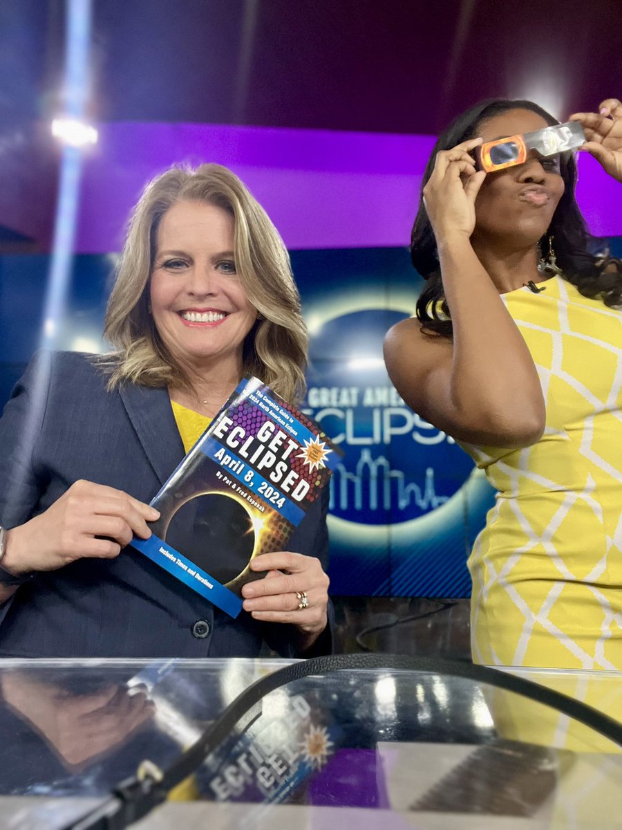 Celebrating all things eclipse—with our energizer bunny Jalea Brooks 💛 #wthr #EclipseSolar2024 #eclipse2024 #SolarEclipse #SolarEclipse2024