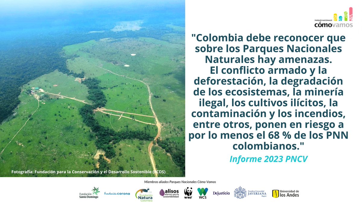 Ante el anuncio del <a href="/MinAmbienteCo/">MinAmbiente Colombia</a> del aumento de la #deforestación en 2024, y de acuerdo con el #Informe2023PNCV, es urgente proteger la conectividad ecológica del corredor andino-amazónico Picachos, Tinigua y Macarena, y la estabilidad de la Sierra Nevada de Santa Marta.