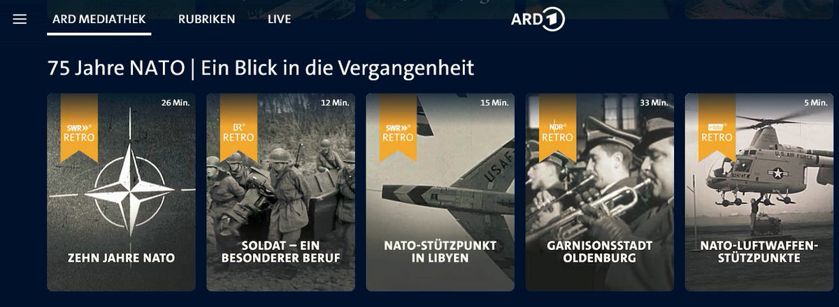 Link-Tipp: In der ARD-Mediathek ist gerade 75 Jahre NATO das Thema.