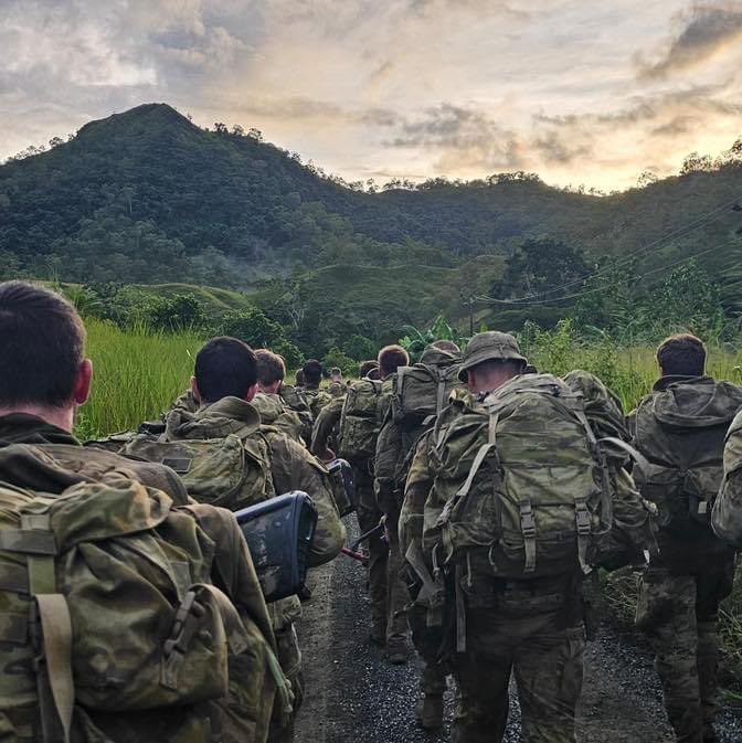 Always training, Bravo Company, 1RAR making the most of the morning while working with the PNGDF in PNG.