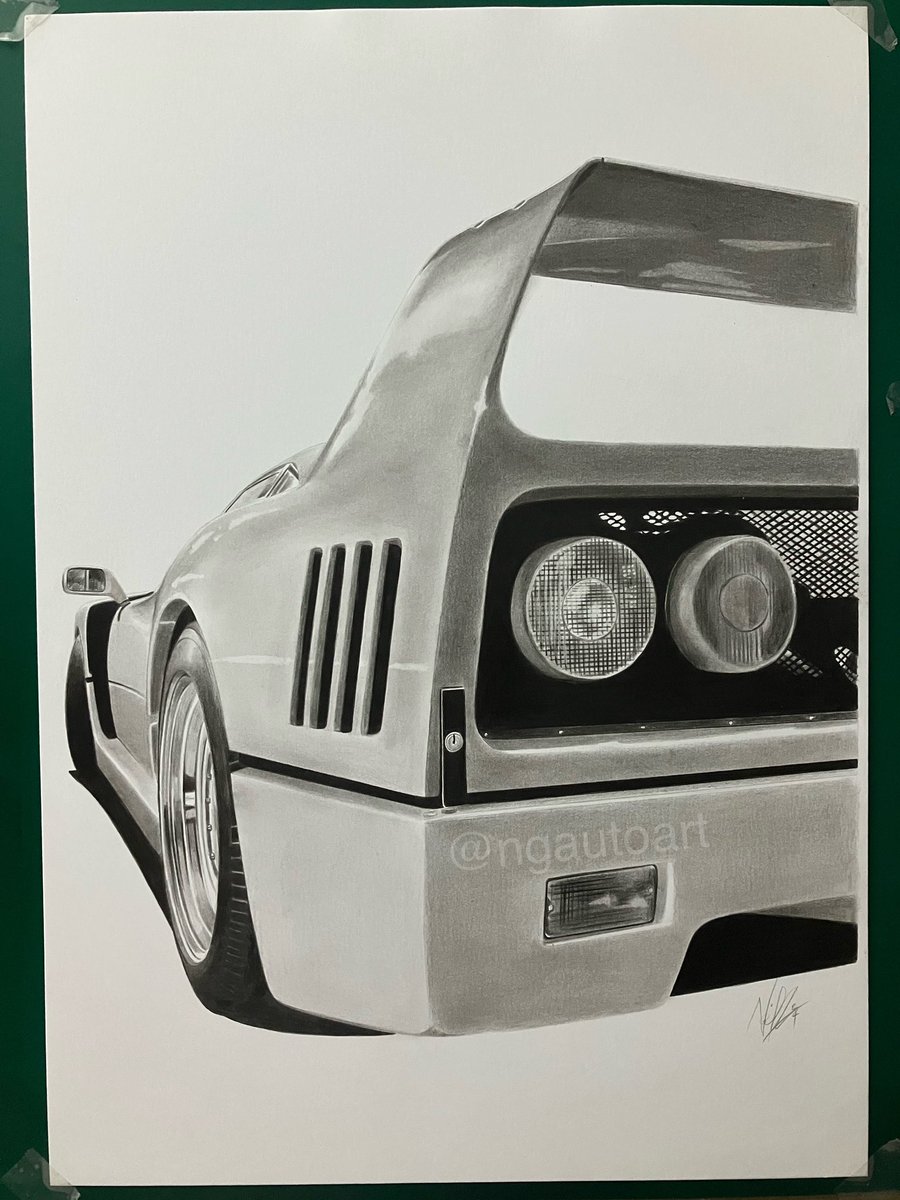 Ta daaa! Today’s #MondayDoodle - the iconic Ferrari F40 - is now finished. 

It’s A3 sized and is available for just £175 +P&P, if you’d like to own one of my doodles. 

#ngautoart #rslstudio #Ferrari #FerrariF40 #art #icon #V8