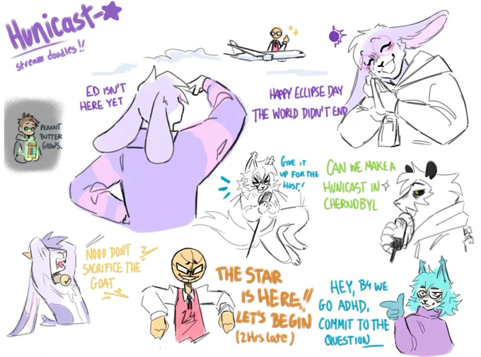 HuniCast stream doodles!! Haven't done one of these in a while
We have fun there (we're suffering in the best ways)
#hunicast  @AshNicholsArt 