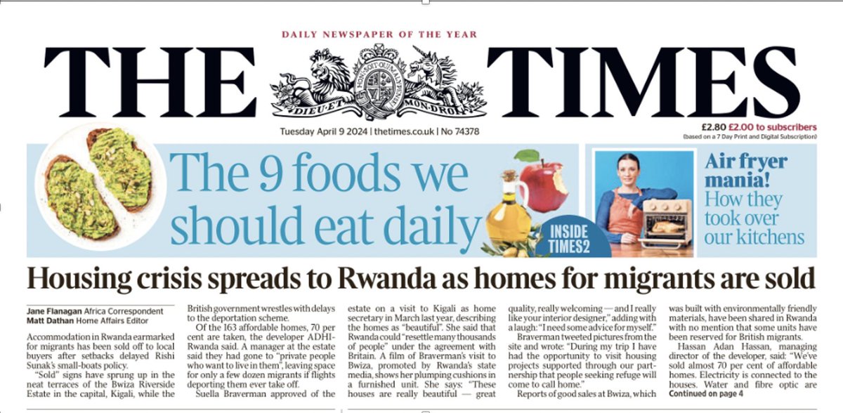 Times reports Rwanda has now sold to private residents 70% of the 163 homes in new housing project funded by UK government as part of UK-Rwanda migration partnership. Braverman visited a year ago, tweeting the project was one 'people seeking refugee would come to call home'