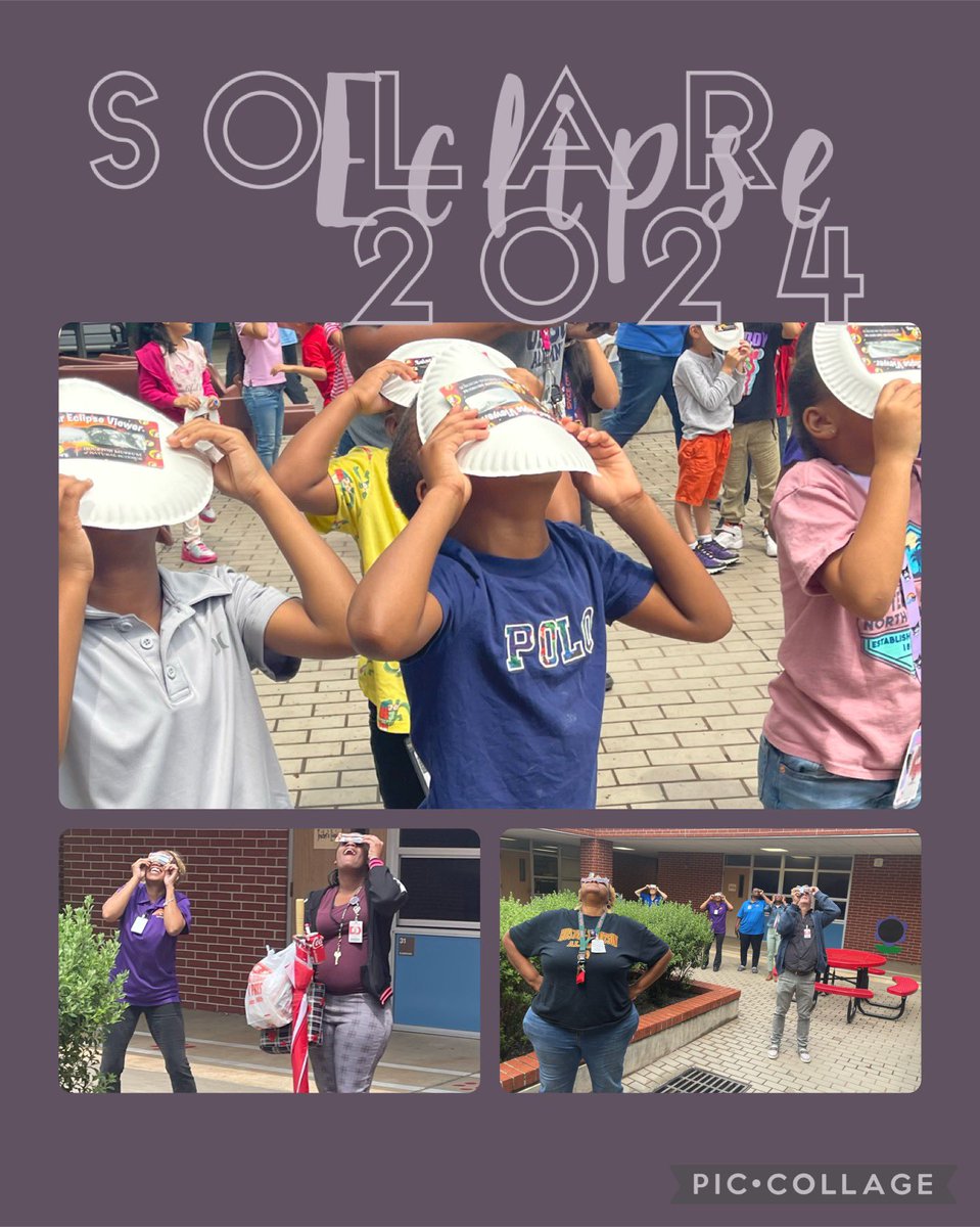 The clouds lifted just long enough for @StovallPK_AISD to see a spectacular sight!! #SolarEclipse2024 #powerofprimary @Primary_AISD @AldineISD #myaldine #mialdine
