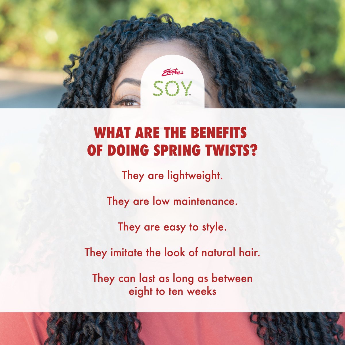 Spring twists in the Springtime? A stylish coincidence indeed! See the benefits they bring. 
.
.
#elentee #elenteesoy #braids #locs #starterlocs #lockingwax #beeswax #menwithlocs #sisterlocs #protectivestyles #lockandtwistgel #loclivin #braidingproducts #lockandtwist #rocyourlocs