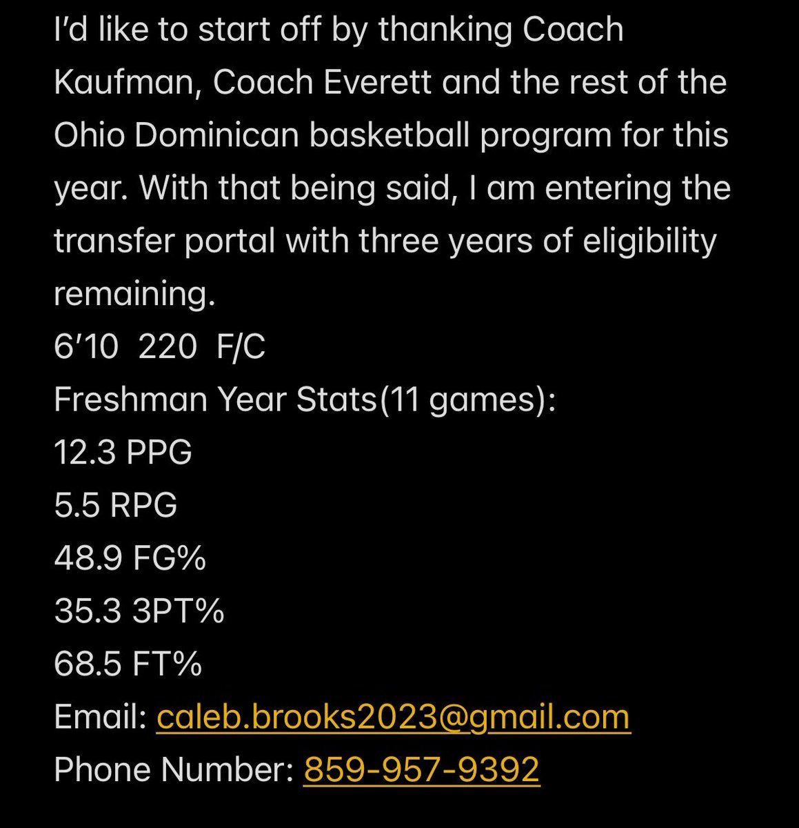 Thank you Ohio Dominican🖤💛
