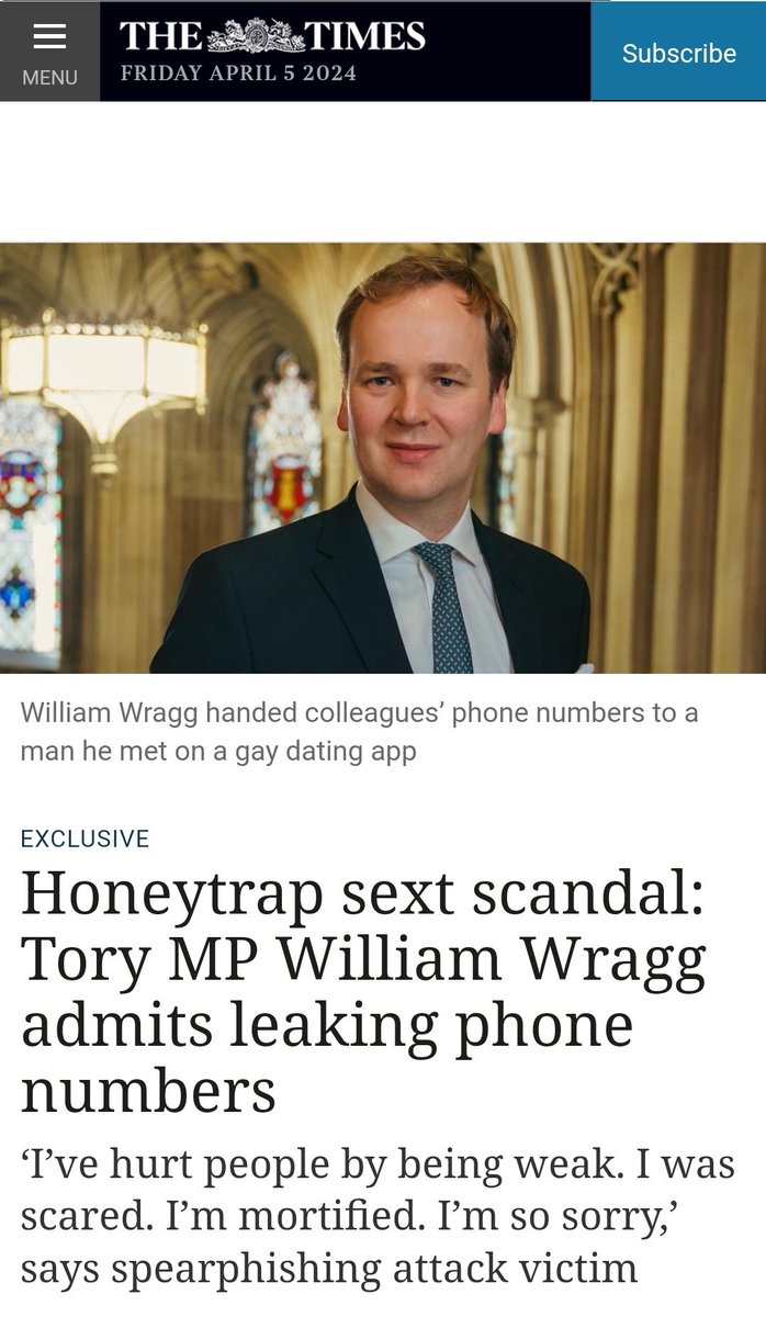 Looks like William Wragg is being patted on back for 'stepping down from two cttees' 🤨 He keeps Tory Whip, although he shared colleagues telnos 

Obviously a SERIOUS SECURITY THREAT. Wragg MUST BE FORCED TO STEP DOWN AS AN MP 😠

#OneRuleForThem

#Newsnight #bbcnews #PoliticsHub