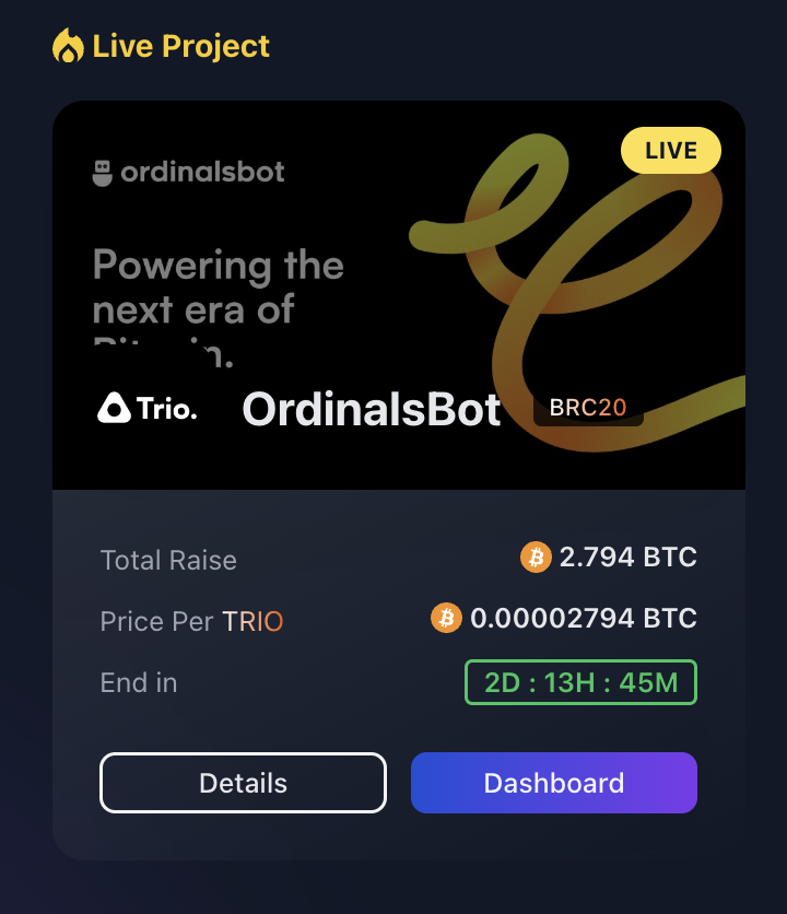 TRIO Public Launch Oversubscribed, LFG!! 🚨

The TRIO Army is Strong △ 💪 
Targets reached in UNDER 24 HOURS
There's still time to register > app.alexlab.co/launchpad/ordi…

Whitelist details soon 👀