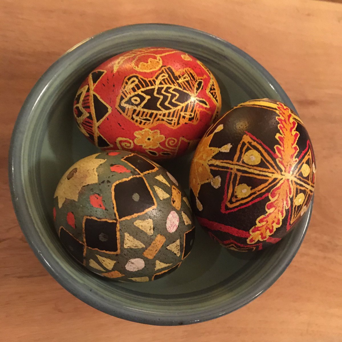 Another successful evening celebrating the #Ukrainian art of #Pysanky egg dyeing. Wonderful company and expert guidance from @AnnaSander14164 @Oksana_music @MiniMastersArt