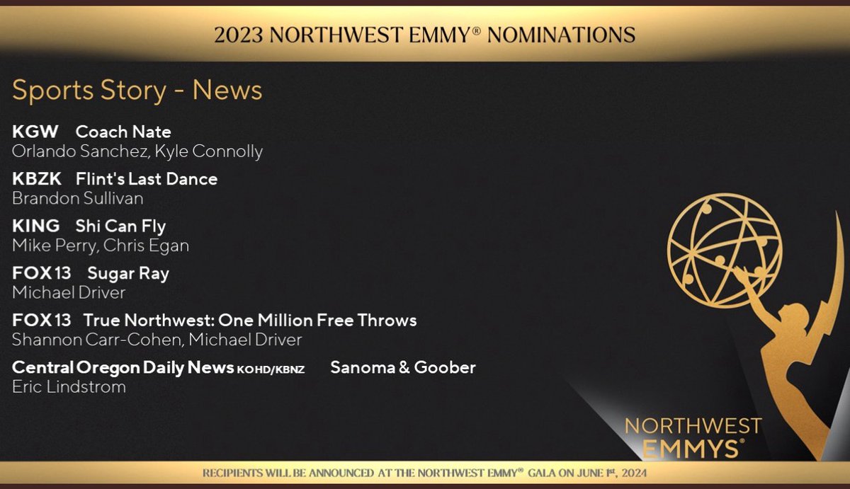 Congratulations to my friend @BSullytyme on the 2023 Northwest Emmy Nomination for 'Flint's Last Dance'. He is truly an artist... youtu.be/l0sTEmY1EJE?si…