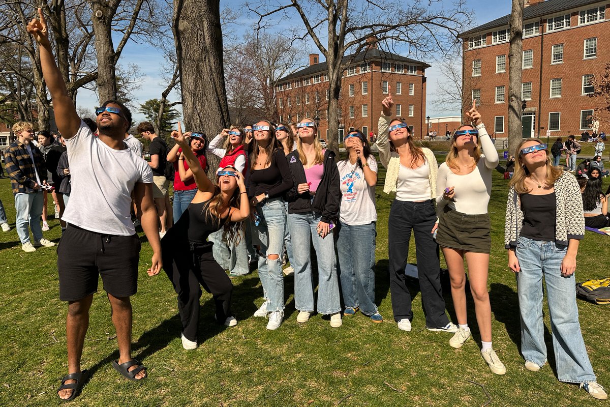 Tusks up, glasses on 😎 for this partial eclipse of the heart. (We had to—Jim Steinman '69 wrote and produced Total Eclipse of the Heart!) #Eclipse2024