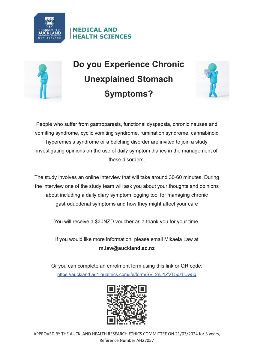Patients with chronic stomach symptoms and clinicians who treat these patients are invited to join an interview study on the use of daily symptom diaries 📑 

Register your interest here:

Patients (see image below): lnkd.in/guSF9i2T

Clinicians: lnkd.in/gmNpVgnX