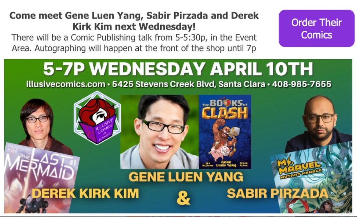 This month sees the release of Derek Kirk Kim's The Last Mermaid #2 and Sabir Pirzada's Ms. Marvel #2! Come celebrate them with me at Illusive Comics this Wed 4/10 5pm-7pm!