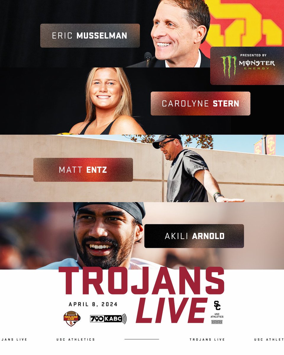 Big time coaches + Big time athletes Live at 5:30pm PT: youtube.com/live/Be4mUCHGW… #TrojansLive X @MonsterEnergy