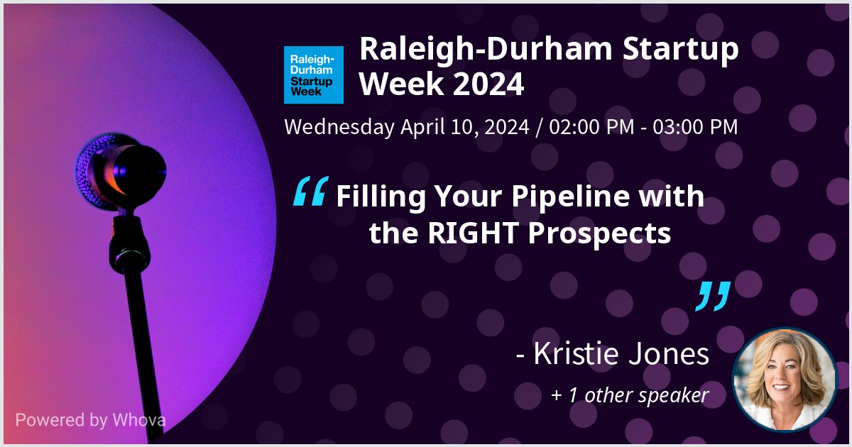 kristiekjones's tweet image. I am speaking at Raleigh-Durham Startup Week 2024. Please check out my talk if you&apos;re attending the event! #RDSW2024 #YallTech - via #Whova event app