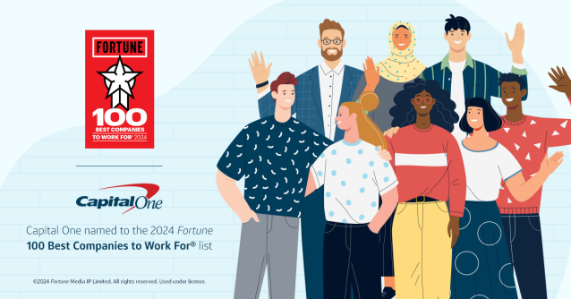 lwenslow's tweet photo. Capital One named one of Fortune 100 Best Companies to Work For® https://t.co/90CJHPSYRI https://t.co/HakYTm4BO4