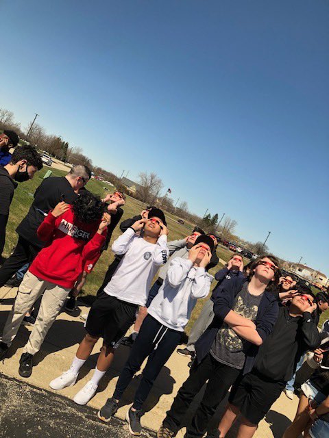 Students and staff enjoyed viewing the solar eclipse today!
