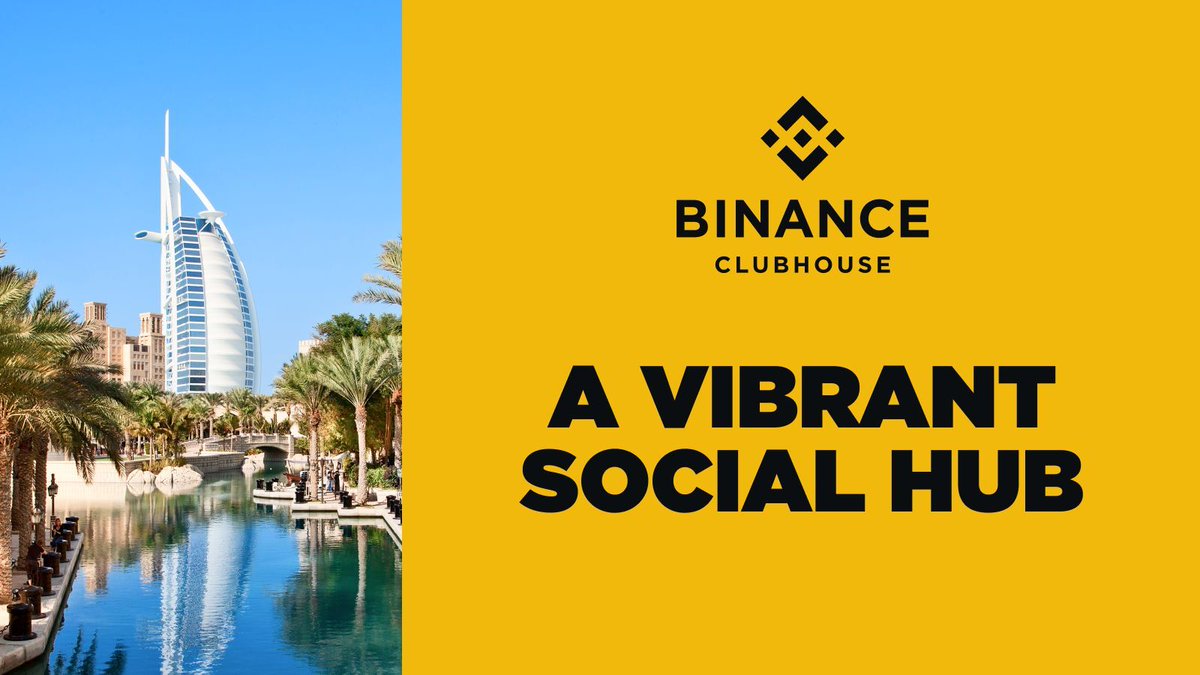 Our #BinanceClubhouse is coming to Dubai, UAE 🇦🇪 Bringing the Binance and  crypto community together, the clubhouse gives you a spot to hang out and  connect with other industry enthusiasts! Stay tuned 🫡