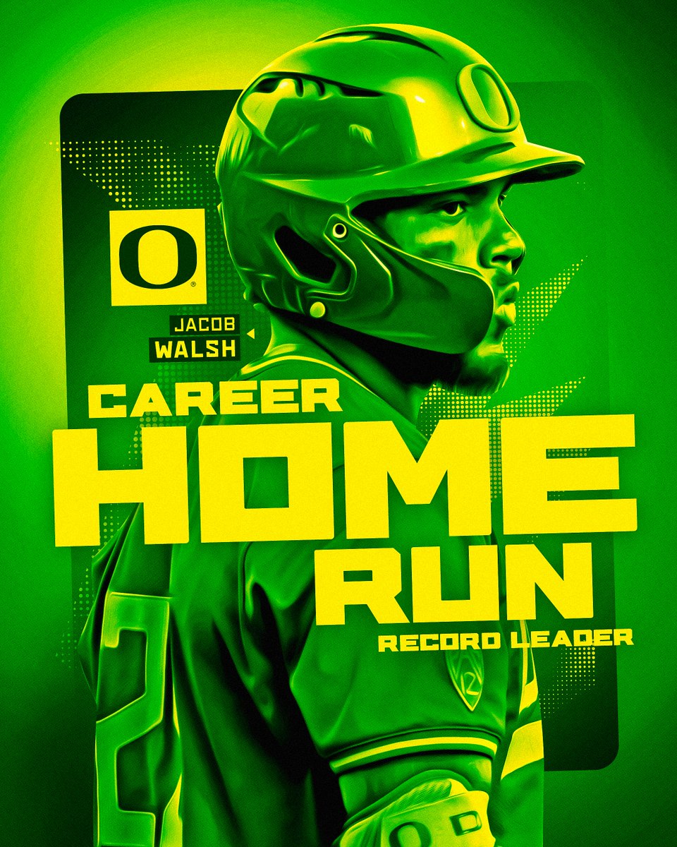 Power player. ICYMI: Jacob Walsh is the new @OregonBaseball career home run record leader. #GoDucks
