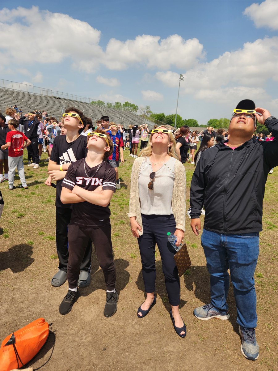 Our students and staff got a front-row seat to the solar eclipse, and it was out of this world! 😎Thank you to the KISD Education Foundation for donating eclipse-viewing glasses, Buc-ee's, and the Houston Museum of Science for providing additional eclipse viewers. #CelebrateKISD