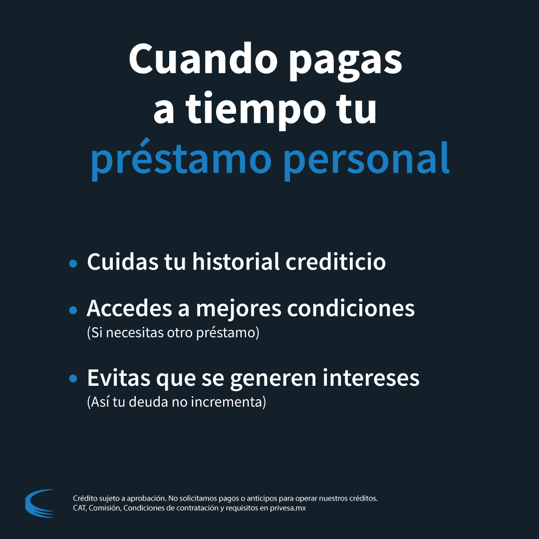 Privesa_Sofom's tweet photo. ¡Pagar a tiempo tu #PréstamoPersonal, es una decisión financiera inteligente! 💳💰 

#Finanzas #HistorialCrediticio https://t.co/7WKZtpsJtM
