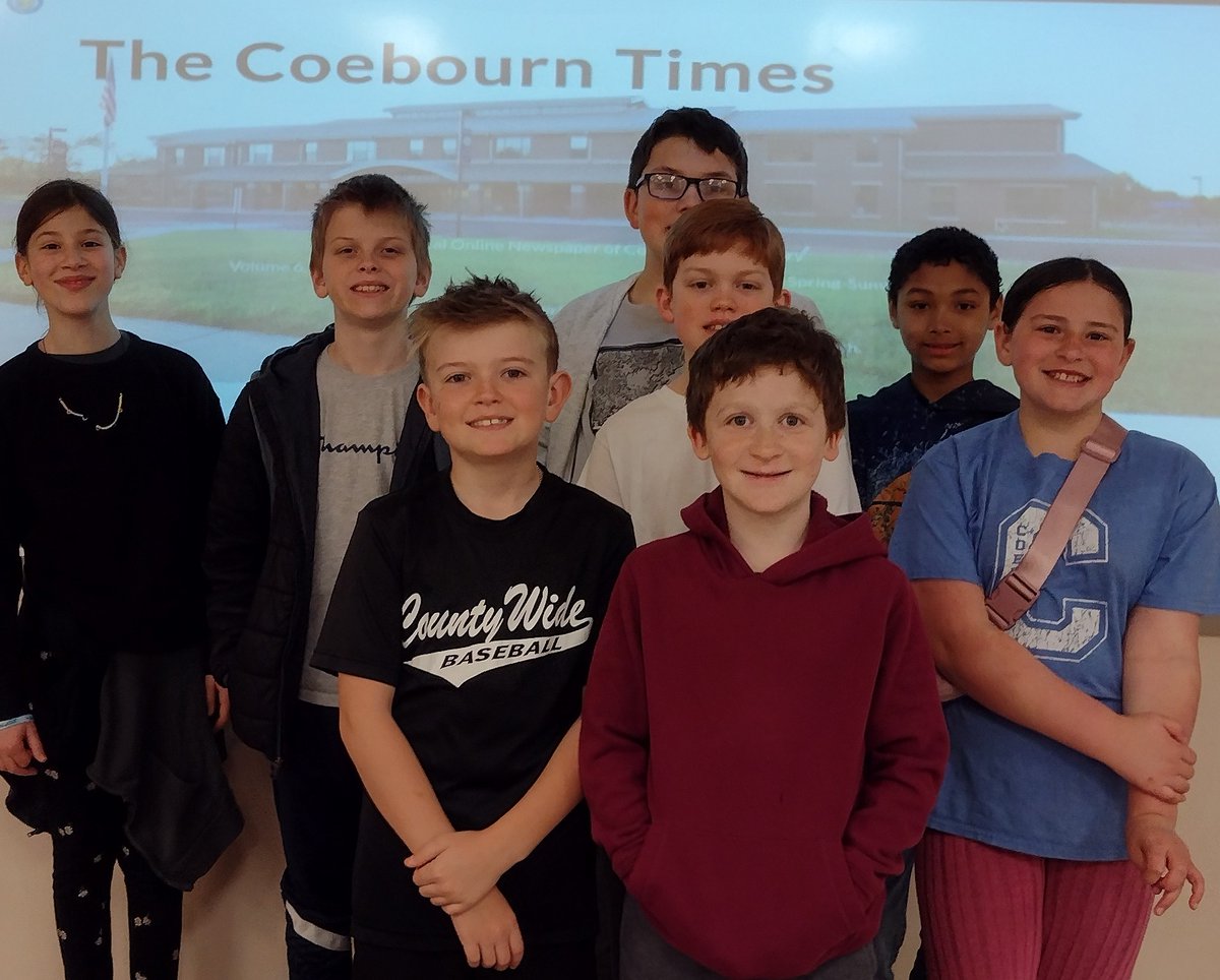 Some of our Coebourn Times newspaper staff were hard at work on the next edition this morning @CoebournES