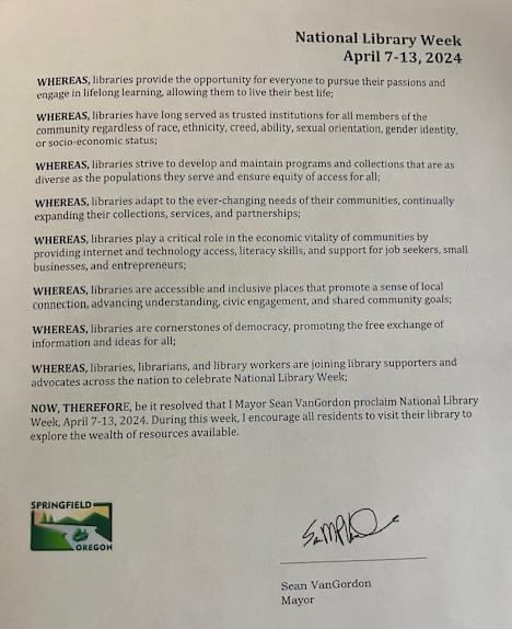 Happy National Library Week, @wheremindsgrow ! Your contributions to Springfield are appreciated.
