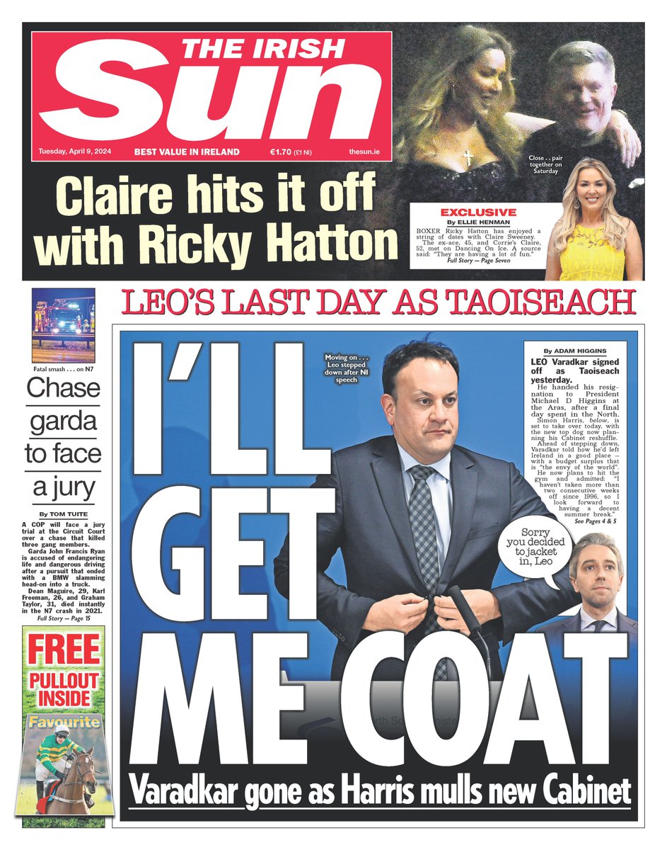 Today's front page of The Irish Sun