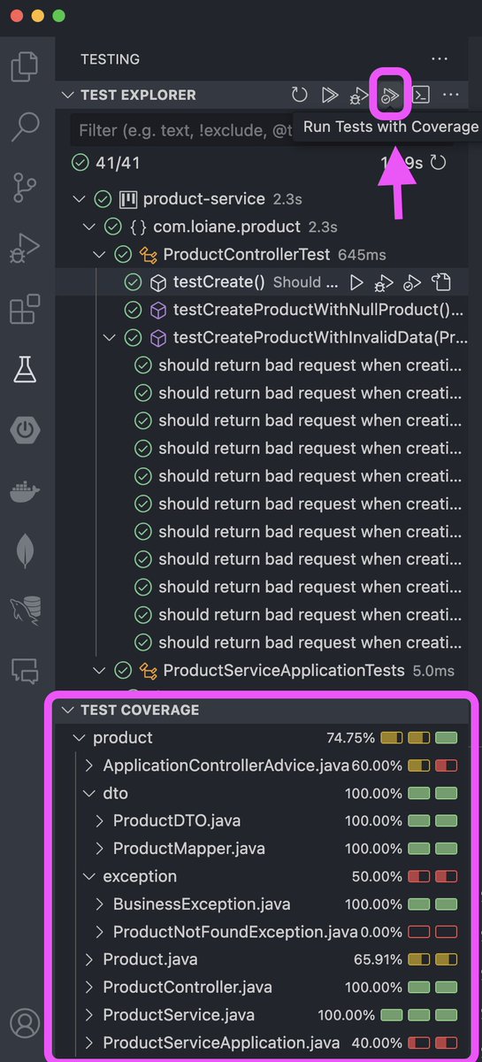 A couple of weeks ago I mentioned the VSCode extension Coverage Gutters to provide test coverage reports for free in VSCode. The great news is we no longer need an extension, this is now available for free and natively as part of VSCode. Check it out: