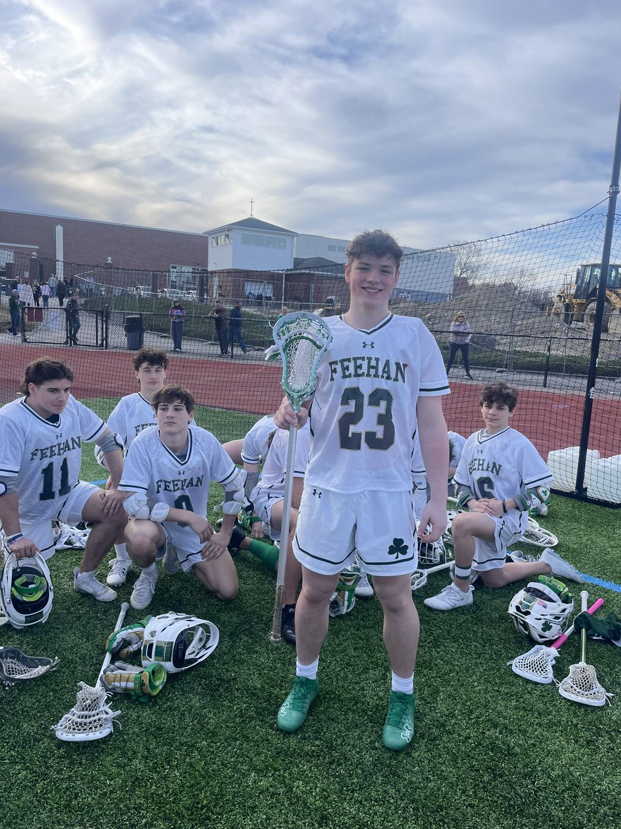 Momo Mills wins the @AJsArmy10 stick for dominating the faceoff x in a huge conference win against @FenwickLacrosse winning more than 80%! #goshamrocks