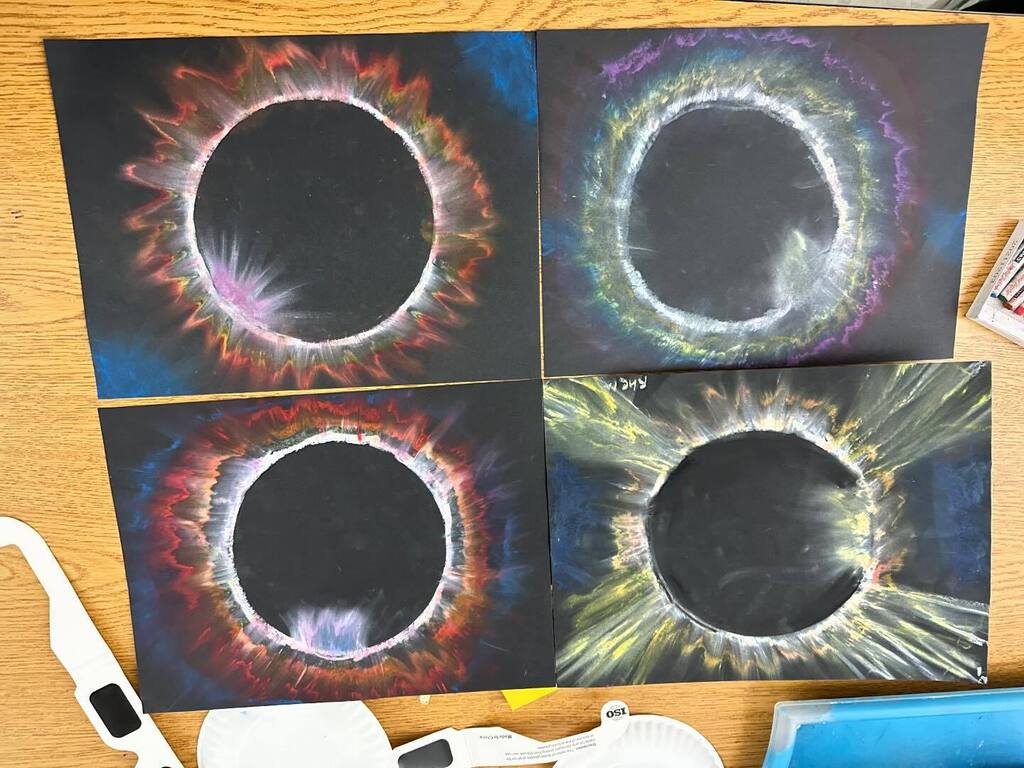 Visit ift.tt/5NYw0FS for full caption. STEAM Club watched the eclipse today and made some art! #heardsferryart @hfe_eagle_alliance