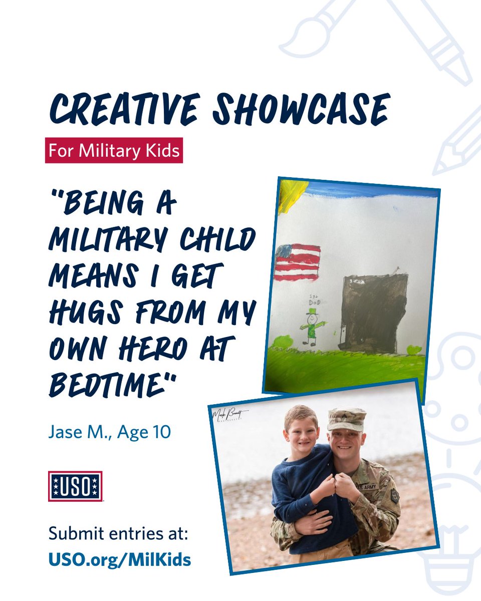 In honor of #MonthoftheMilitaryChild, we're asking military children: What does being a military kid mean to you?🖍️Share your story at uso.org/MilKids