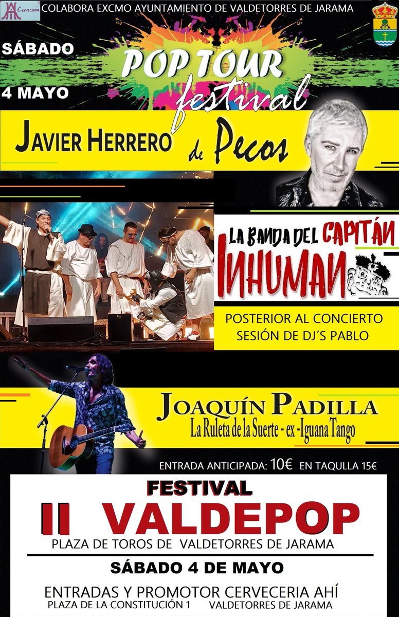 Este miércoles en el ayto. de Valdetorres de jarama, tenemos una cita. 
Rueda de prensa para presentar la 2° edición del festival #valdepop 
@MadridDirectoOM
#news #press #poptour #valdetorres #jarama #madrid #pop #musica #javierdepecos #joaquinpadilla #labandadelcapitaninhumano