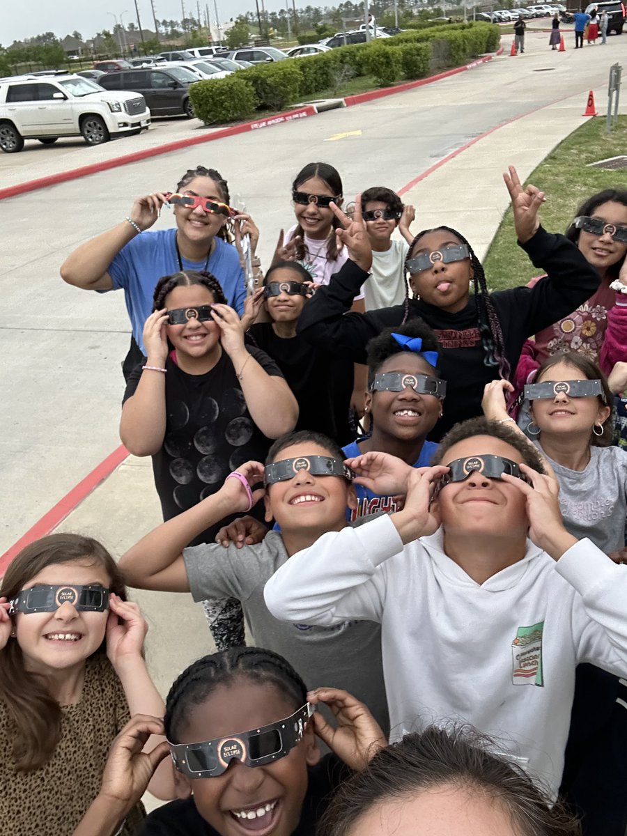 A Historic event for students and teachers to view Eclipse today. Thank you to @cepto_org for the glasses. #HumbleISD_CE