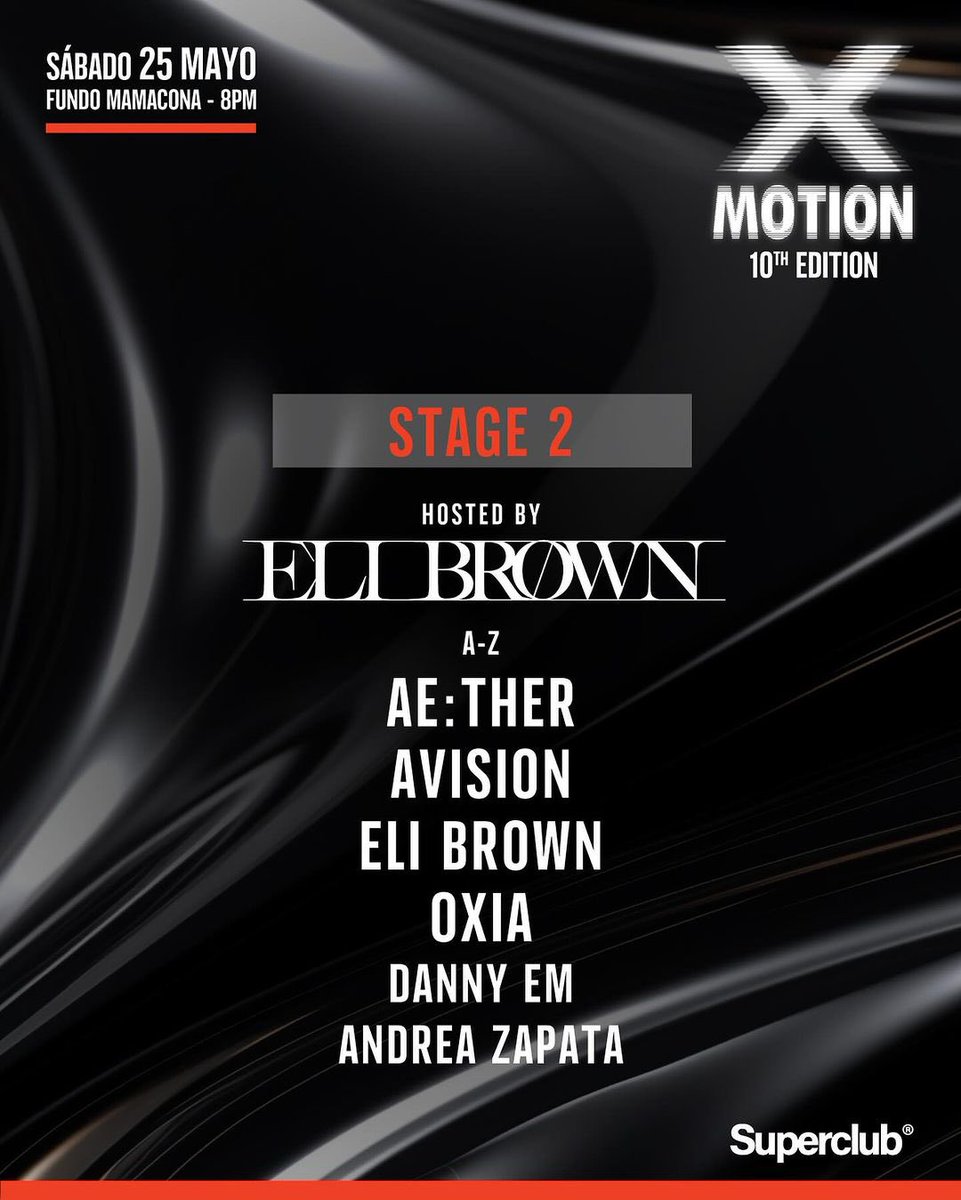 limaistechno's tweet image. 𝗠𝗢𝗧𝗜𝗢𝗡 𝗫 » 𝗙𝗨𝗟𝗟 𝗟𝗜𝗡𝗘 𝗨𝗣 𝗩𝗜𝗘𝗥𝗡𝗘𝗦 𝗬 𝗦𝗔𝗕𝗔𝗗𝗢 

#motion #alanfitzpatrick #boysnoize #idaengberg #panpot #undercatt #benbohmer #gheits #konstatinsibold #popof #space92 #elibrown #aether #avision #oxia #superclub #limaistechno