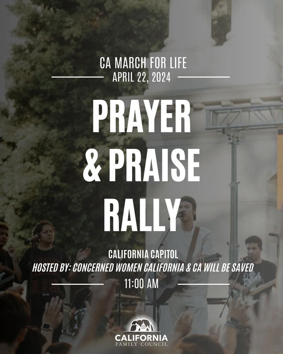 Join me and thousands of believers at our CA state capitol in exactly 2 weeks to worship Jesus and take a stand for LIFE before we march around the city!!!☝🏼🗣️🙏🏼

#MarchForLife #Sacramento