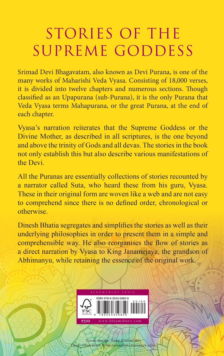 On occasion of Chaitra Shukla Pratpada of new year Vikrami Samvat 2081, I am honoured to announce that reprint edition of “Devi Purana - A Rendition of Srimad Devi Bhagavatam” now carries a blurb from distinguished @authoramish. Thank you Amish Ji! @BloomsburyIndia