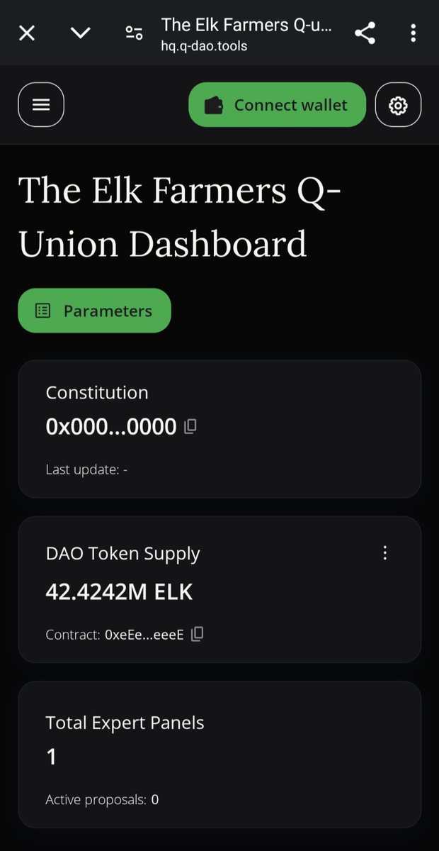 🔥When you see a Q at the farmers market you know it's going to be good produce. 💪 So clear up your hoe and get DAO here for some fresh pickings 🦌It's time to join The Elk Farmers Q-Union ✅ Join up, 50 $Q ✅ Do a proposal, 100 $Q T&C's apply hq.q-dao.tools/0xdB2A123C399f…