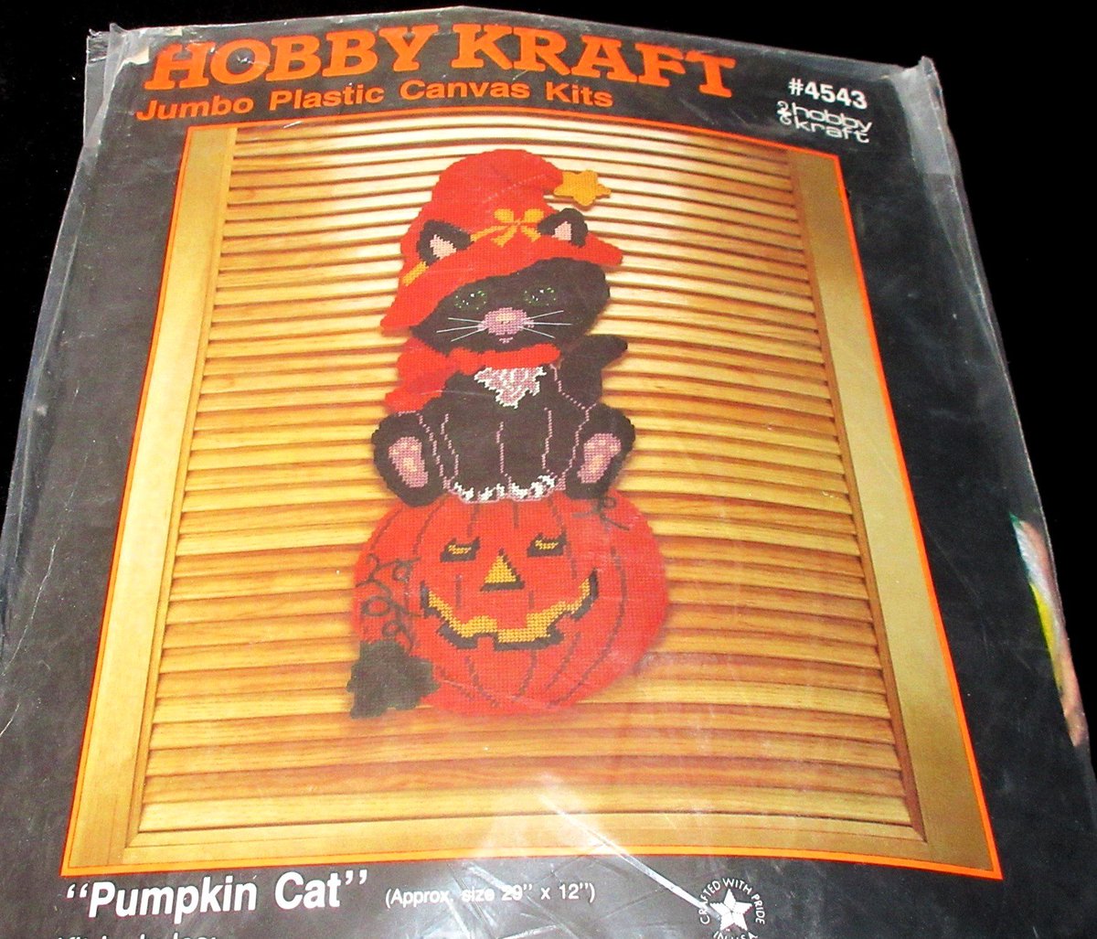 Hobby Kraft Halloween PUMPKIN CAT Jumbo Plastic Canvas Kit #4543  29' X 12' ebay.com/itm/2355040525……… #eBay via
@eBay

#jackolantern #Craftideas #Crafts #Halloween #decor #blackcat #pumpkin #CrossStitch #PlasticCanvas #spooky #Home