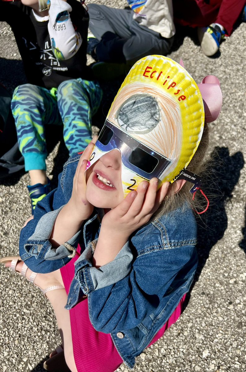 SO special 🥰 I got to experience the eclipse with my daughter today! Her first eclipse experience was magical! 🫶🏼 @ISDSchools @lufflions #ISDstrong #ISDkinder #LuffLions #Eclipse2024 #SolarEclipse #special