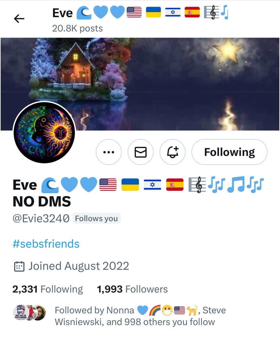 Eve @Evie3240 only needs 7 more likeminded followers to reach 2K 💙REPOST💙