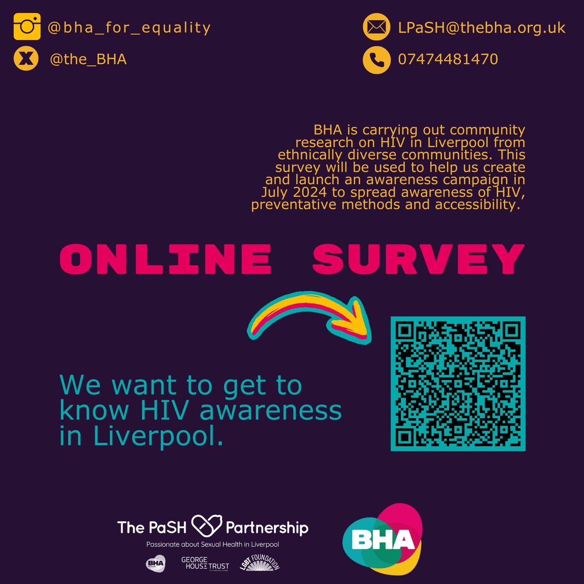 Join us in making a difference! Your voice matters in understanding HIV awareness in Black, Asian, and communities of global majority in Liverpool. Take our survey and help us create impactful change.

#hivprevention #hivawareness #hiv #liverpool 
<a href="/PaSHinLiverpool/">PaSH in Liverpool</a> 
<a href="/GMPaSH/">The PaSH Partnership</a>