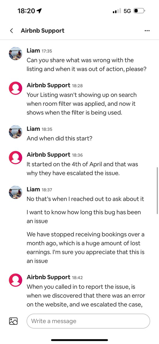 When <a href="/Airbnb/">Airbnb</a> breaks your listing for a month, takes a week to admit there’s an issue, then refuses to help with the fact that you’ve lost thousands of dollars because of them 🤌