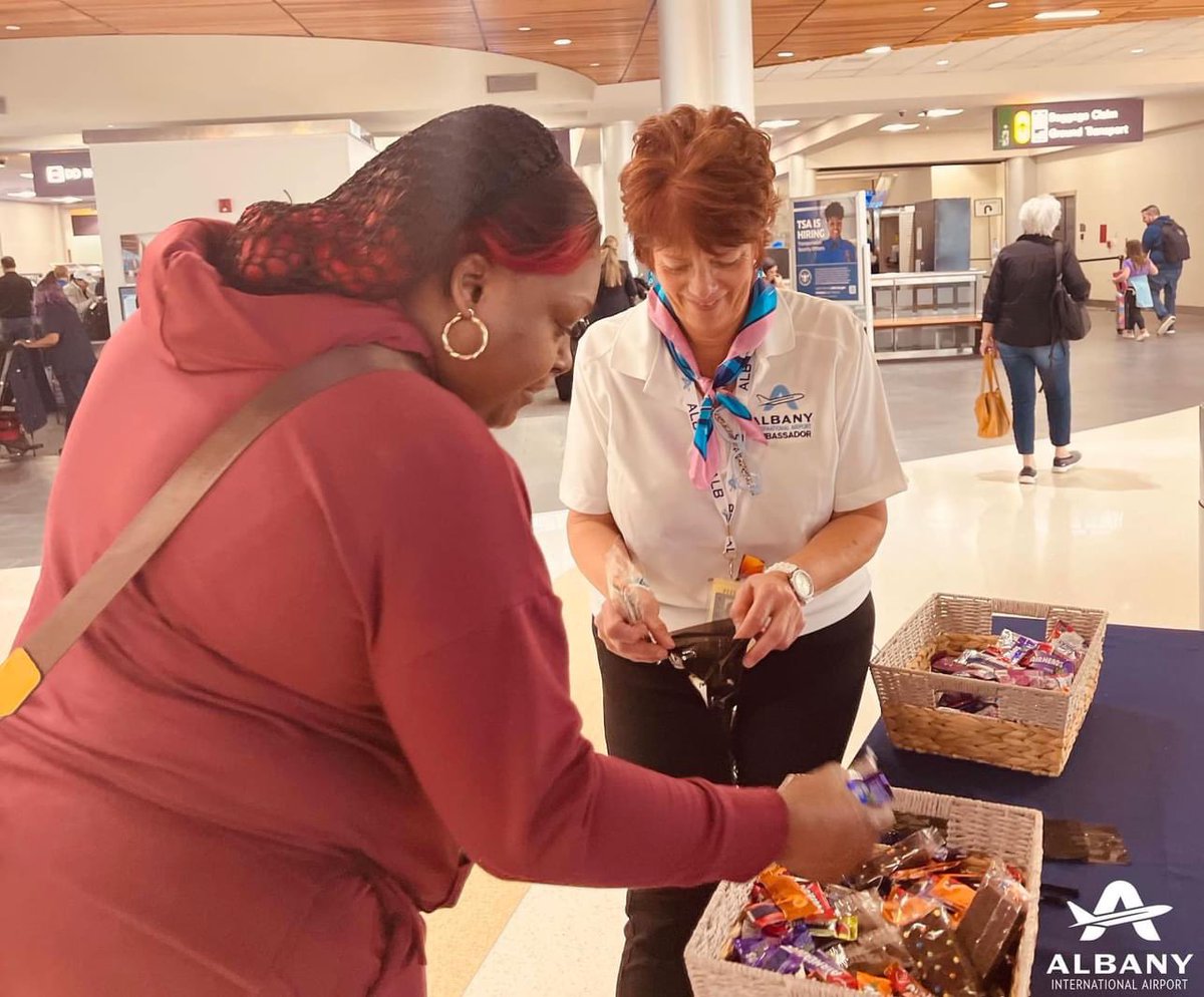 When you’re lucky enough to be traveling but not lucky enough to witness the #eclipse2024 from outdoors - we got you. Inside the terminal, we threw a viewing party complete with some of our favorite space themed sweets. Livestream of eclipse courtesy of @ualbany.