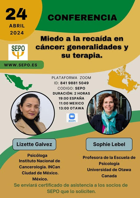 Próximo webinar sobre Miedo a la recaída en supervivientes de cáncer. Por @DrSophielebel y #Lizettegalvez Muy interesante esta propuesta a la que os invitamos a sumaros, en el póster encontraréis datos de acceso. ¡Os esperamos! #FORT #FCR #WebinarsSEPO