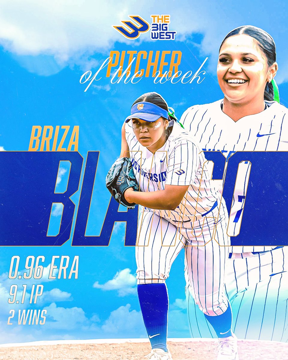 PITCHER OF THE WEEK AWARD🥎

Pitcher Briza Blanco was key to shutting down UC Davis in this past weekend’s series sweep.