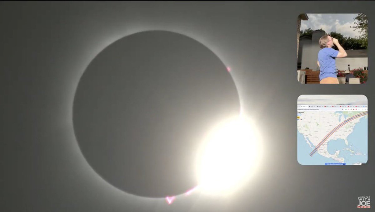 answerswithjoe's tweet image. Some stills from today’s livestream! Can’t believe it worked out!
#Eclipse2024