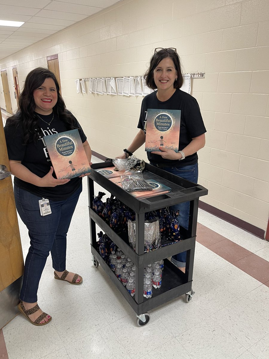 A huge shoutout to our amazing Admin! These two ladies always go above and beyond to make the staff feel special! Each teacher was gifted a beautiful book about the Solar Eclipse, 🌘 a snack, and kids got a cute pencil! Thank you! @NISDMcDermott @NISD @lontiveros4th