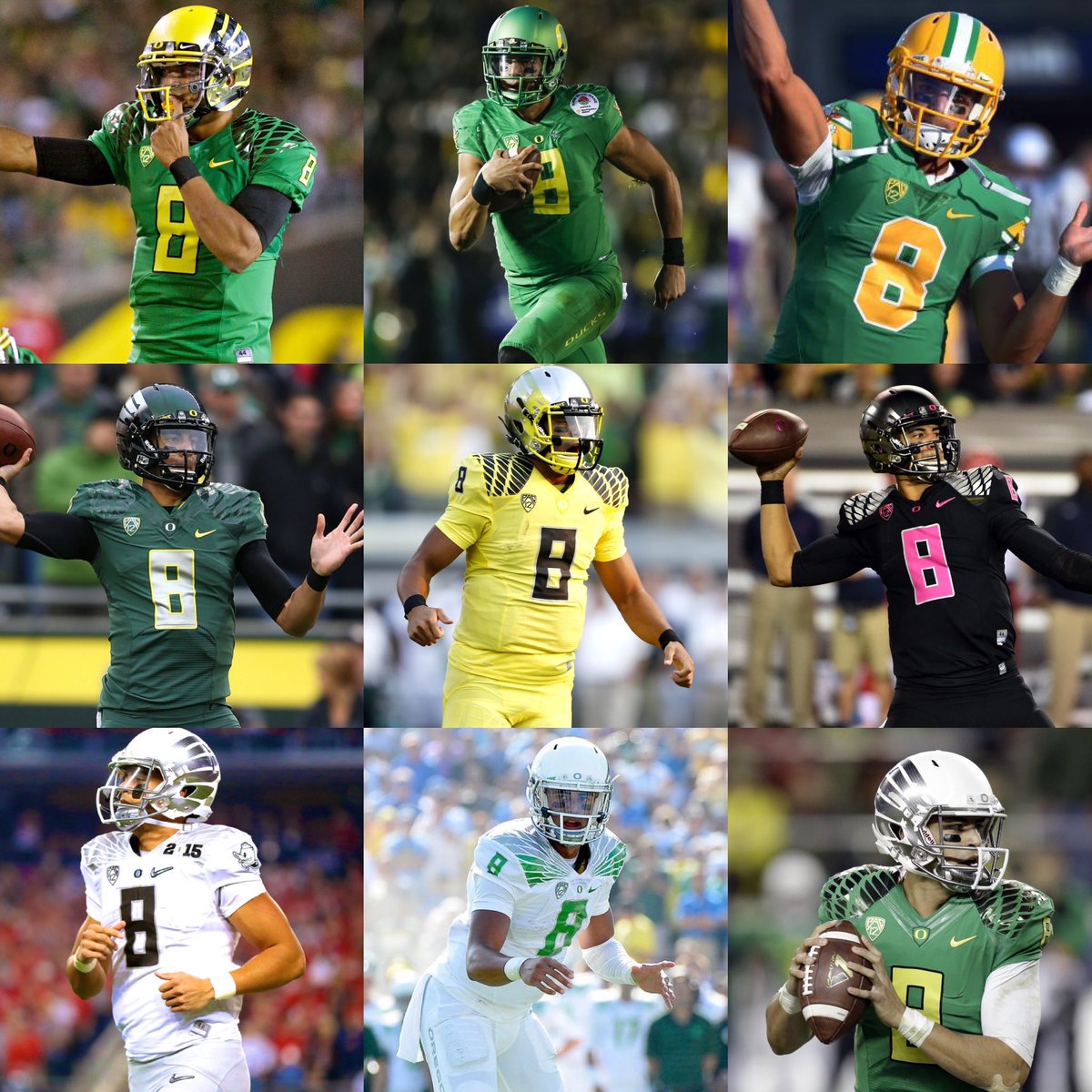 The Marcus Mariota jersey era at Oregon was different 🦆 

Might be the greatest collection of jerseys we’ve ever seen