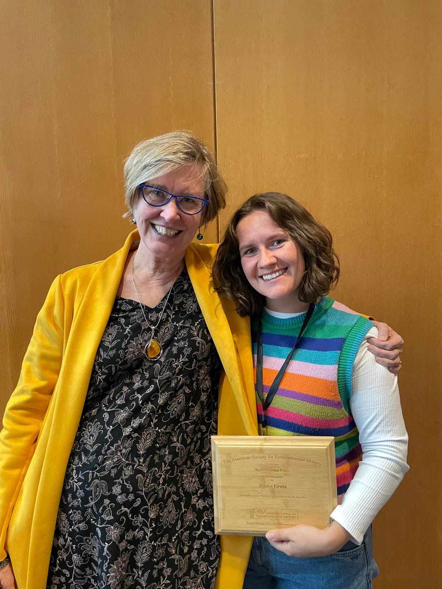 Had the best week at #ASEH24 in Denver, talking all things nuclear colonialism, meeting colleagues, making new friends and (to top it off) receiving the @ASEH_org's Rachel Carson Prize for best dissertation!